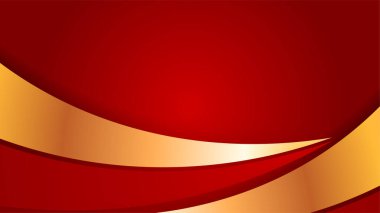 Soyut kırmızı ve altın geometrik şekiller arka plan