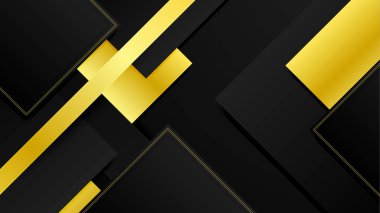 Soyut siyah ve altın şekiller arkaplan