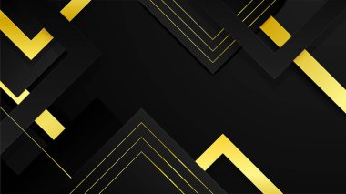 Soyut siyah ve altın şekiller arkaplan