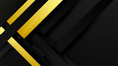 Soyut siyah ve altın şekiller arkaplan