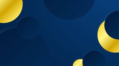 Geometrik çember şekilli soyut altın ve mavi arkaplan