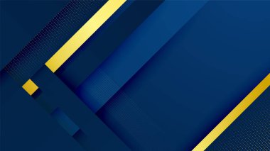 Geometrik çizgi şekilli soyut altın ve mavi arkaplan