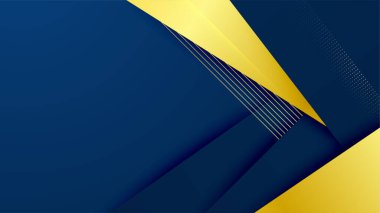 Geometrik çizgi şekilli soyut altın ve mavi arkaplan
