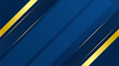 Geometrik çizgi şekilli soyut altın ve mavi arkaplan