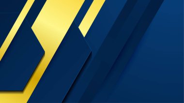 Geometrik çizgi şekilli soyut altın ve mavi arkaplan