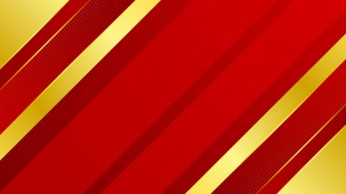 Soyut kırmızı ve altın geometrik arkaplan