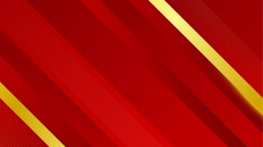 Soyut kırmızı ve altın geometrik arkaplan