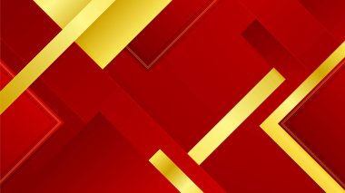Soyut kırmızı ve altın geometrik arkaplan