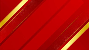 Soyut kırmızı ve altın geometrik arkaplan