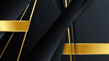 Soyut siyah ve altın çizgiler lüks arka plan