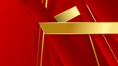 Soyut kırmızı ve altın şekiller arkaplan