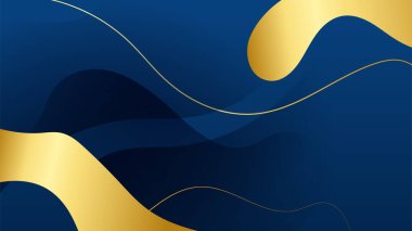 Soyut mavi ve altın şekilli arkaplan