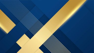 Soyut mavi ve altın şekilli arkaplan