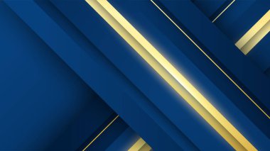 Soyut mavi ve altın şekilli arkaplan