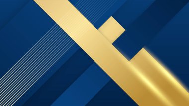 Soyut mavi ve altın şekilli arkaplan