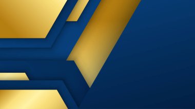 Soyut mavi ve altın şekilli arkaplan