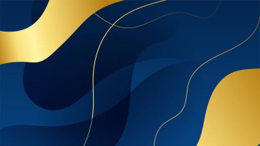 Soyut mavi ve altın şekilli arkaplan