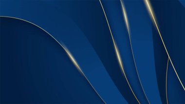 Soyut mavi ve altın şekilli arkaplan