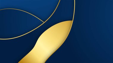 Soyut mavi ve altın şekilli arkaplan