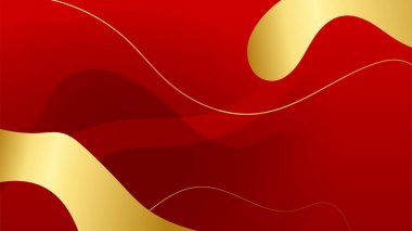 Soyut kırmızı ve altın rengi lüks arka plan