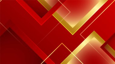 Soyut kırmızı ve altın rengi lüks arka plan