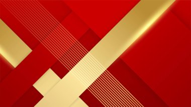 Soyut kırmızı ve altın rengi lüks arka plan