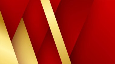 Soyut kırmızı ve altın rengi lüks arka plan