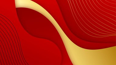 Soyut kırmızı ve altın rengi lüks arka plan