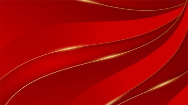Soyut kırmızı ve altın rengi lüks arka plan