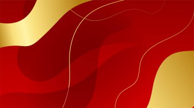 Soyut kırmızı ve altın rengi lüks arka plan