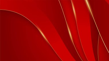 Soyut kırmızı ve altın rengi lüks arka plan