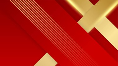 Soyut kırmızı ve altın rengi lüks arka plan