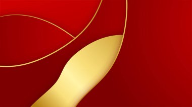 Soyut kırmızı ve altın rengi lüks arka plan
