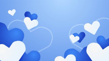 Aşk kalp şekilli soyut mavi arkaplan