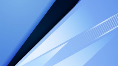 Soyut siyah ve açık mavi kontrastlı arka plan ışık, hareket hızı, üst üste binme katmanı, geometrik şekil ve doku ile. Vektör soyut grafik tasarım bayrak desen sunumu web şablonu.