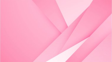 Üst üste binen üçgen ve 3 boyutlu ışık sızıntıları olan soyut pembe ve beyaz gradyan arkaplan. Sunum tasarımı, el ilanı, sosyal medya kapağı, web afişi, teknoloji afişi için modern moda yumuşak rengi