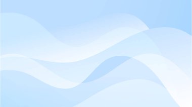 Dalga eğrisi ile soyut açık mavi ve beyaz gradyan minimum arkaplan. Sunum tasarımı, el ilanı, sosyal medya kapağı, web afişi, teknoloji afişi için modern moda taze renk