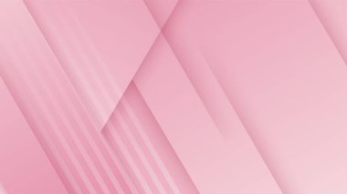 Geometrik şekilli soyut pembe arka plan, ışık, şerit, dalga, eğri, üçgen ve daire. Sevgililer Günü konsepti geçmişi. Vektör illüstrasyonu.
