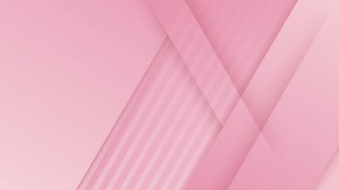 Geometrik şekilli soyut pembe arka plan, ışık, şerit, dalga, eğri, üçgen ve daire. Sevgililer Günü konsepti geçmişi. Vektör illüstrasyonu.