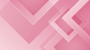 Geometrik şekilli soyut pembe arka plan, ışık, şerit, dalga, eğri, üçgen ve daire. Sevgililer Günü konsepti geçmişi. Vektör illüstrasyonu.