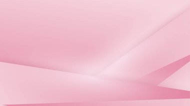 Geometrik şekilli soyut pembe arka plan, ışık, şerit, dalga, eğri, üçgen ve daire. Sevgililer Günü konsepti geçmişi. Vektör illüstrasyonu.