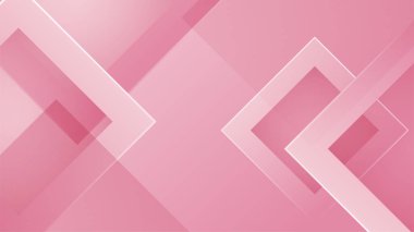 Geometrik şekilli soyut pembe arka plan, ışık, şerit, dalga, eğri, üçgen ve daire. Sevgililer Günü konsepti geçmişi. Vektör illüstrasyonu.