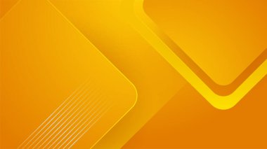 Minimum geometrik arkaplan. Sarı eğimli turuncu elementler. Dinamik şekiller kompozisyonu. Vektör illüstrasyonu