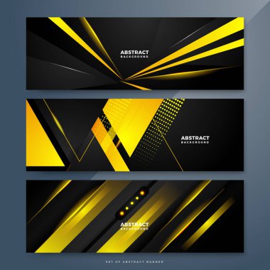 Soyut sarı ve siyah pankart arkaplanı