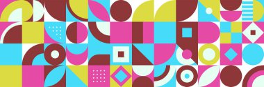 Düz mozaik geometrik afiş arkaplanı