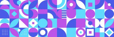 Düz mozaik geometrik afiş arkaplanı