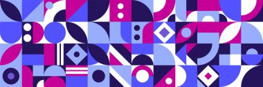 Düz mozaik geometrik afiş arkaplanı