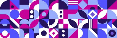 Düz mozaik geometrik afiş arkaplanı