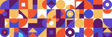 Düz mozaik geometrik afiş arkaplanı