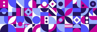 Düz mozaik geometrik afiş arkaplanı